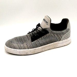 Magellan Mens‎ Sneaker Gray Stretch Lace Up w/Toggle Round Toe Flat Heel Sz 10 D